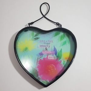 Heart Suncatcher Garden Sign Breathe in the Beauty
